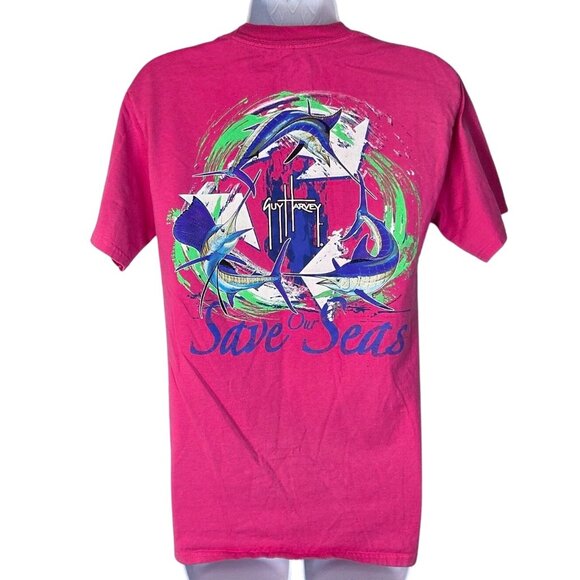 Guy Harvey Pink "Save Our Seas" Graphic T-Shirt Size S - Picture 3 of 6
